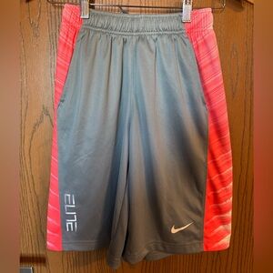 Nike Elite Gray and Red Basketball Shorts